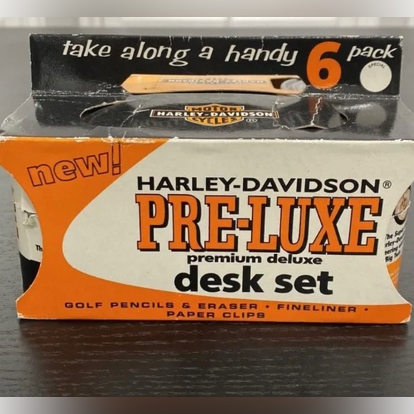 4 Pcs Vintage Harley Davidson Desk Set NIB 1996 - Picture 2 of 8